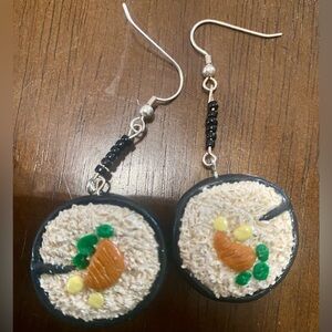 Sushi roll dangle earrings